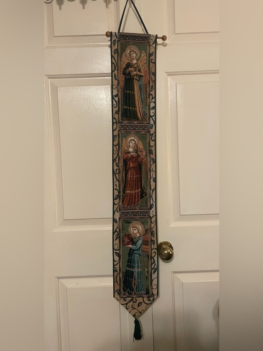Angelica Concerto Decorative Bell Pull Woven Tapestry Angels Victorian USA 43”